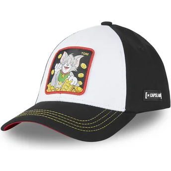 Casquette courbée blanche et noire snapback Tom T12 Looney Tunes Capslab