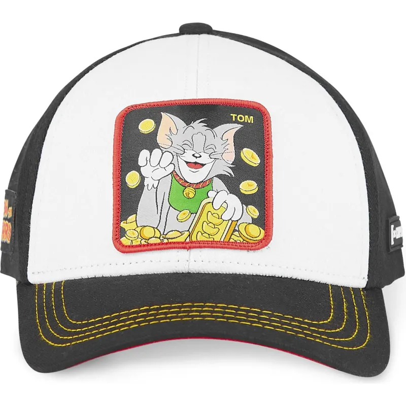 cappellino-curvo-bianco-e-nero-snapback-tom-t12-looney-tunes-di-capslab
