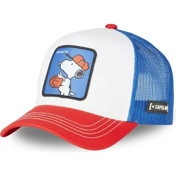 Gorra trucker blanca, azul y roja Snoopy VA2 Peanuts de Capslab