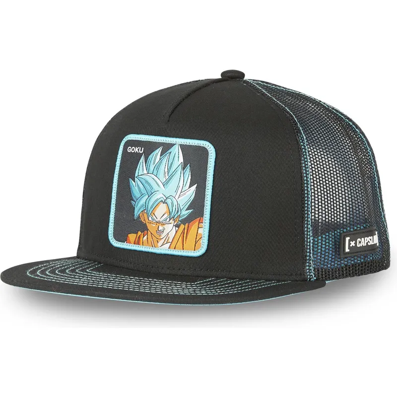 petten-plat-zwart-snapback-son-goku-dragon-ball-van-capslab