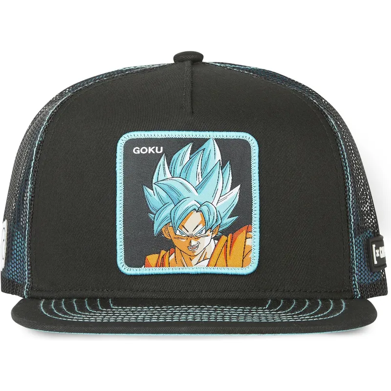 petten-plat-zwart-snapback-son-goku-dragon-ball-van-capslab