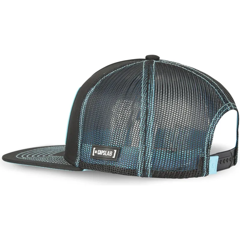 petten-plat-zwart-snapback-super-saiyan-blue-sa1-son-goku-dragon-ball-van-capslab