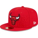 petten-plat-rood-fitted-59fifty-draft-edition-2023-van-chicago-bulls-nba-van-new-era
