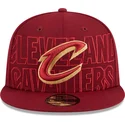 casquette-plate-rouge-snapback-9fifty-draft-edition-2023-cleveland-cavaliers-nba-new-era