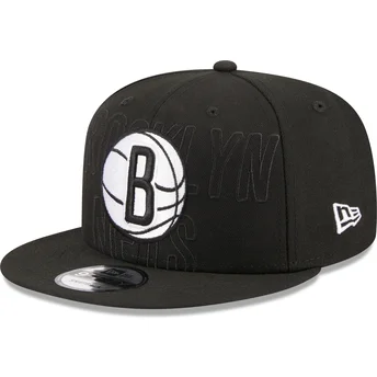 Casquette plate noire snapback 9FIFTY Draft Edition 2023 Brooklyn Nets NBA New Era