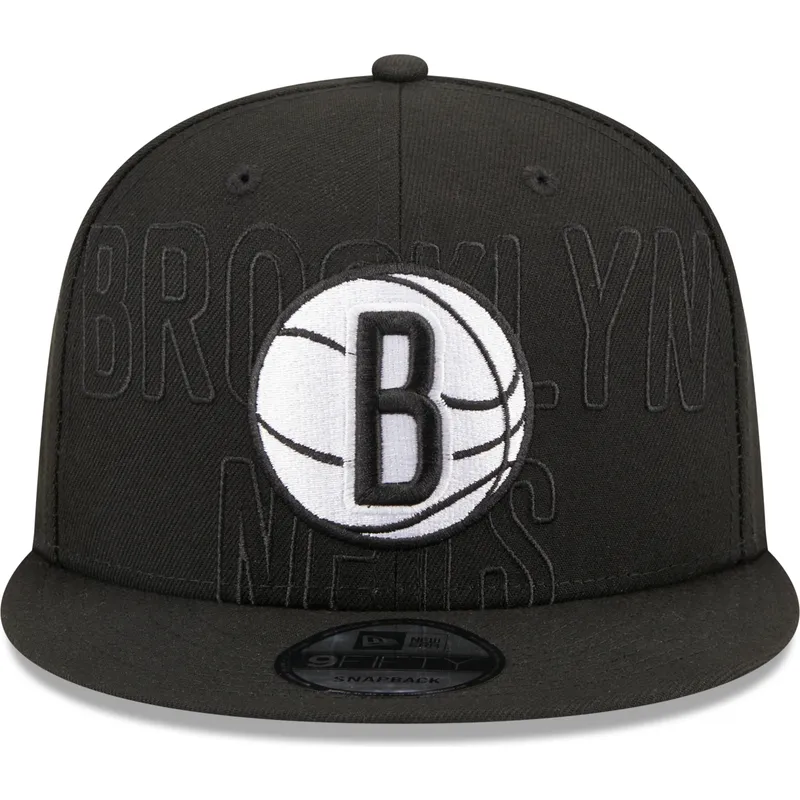 svart-platt-snapback-keps-9fifty-draft-edition-2023-fran-brooklyn-nets-nba-av-new-era