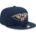 casquette-plate-bleue-marine-snapback-9fifty-draft-edition-2023-new-orleans-pelicans-nba-new-era