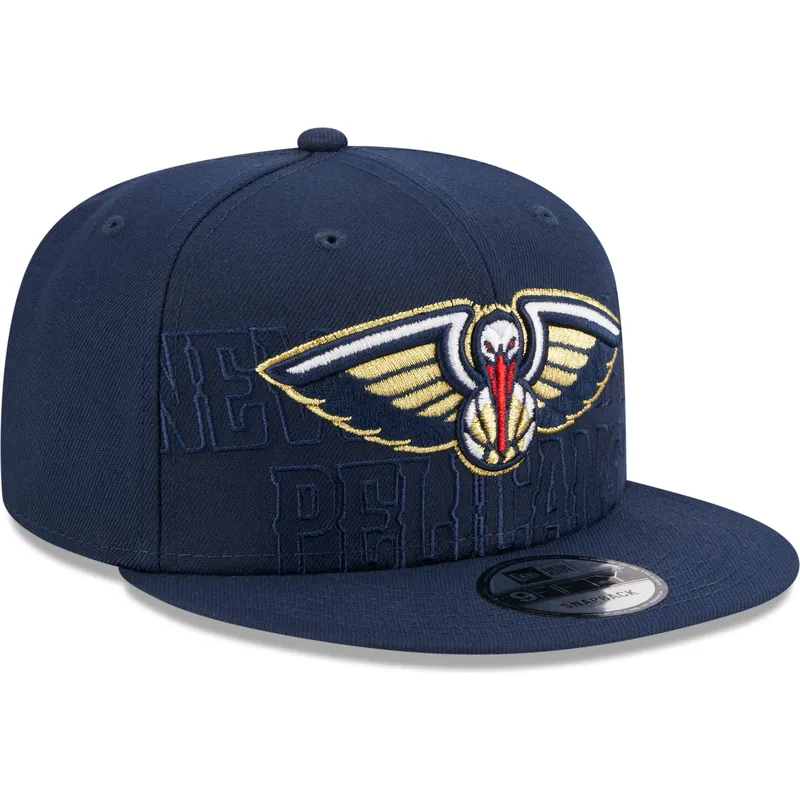 petten-plat-marineblauw-snapback-9fifty-draft-edition-2023-van-new-orleans-pelicans-nba-van-new-era