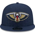 casquette-plate-bleue-marine-snapback-9fifty-draft-edition-2023-new-orleans-pelicans-nba-new-era