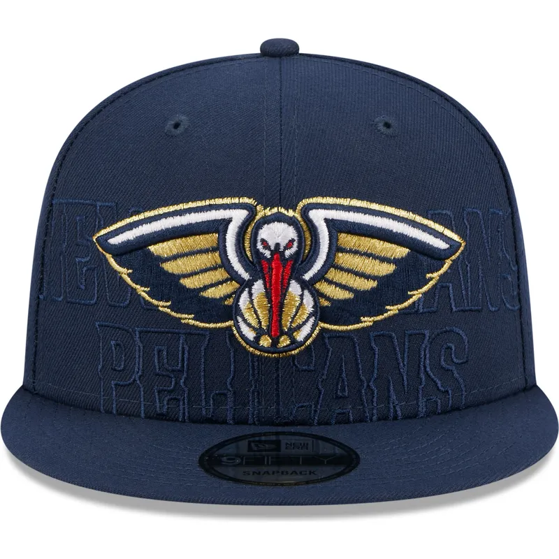 petten-plat-marineblauw-snapback-9fifty-draft-edition-2023-van-new-orleans-pelicans-nba-van-new-era