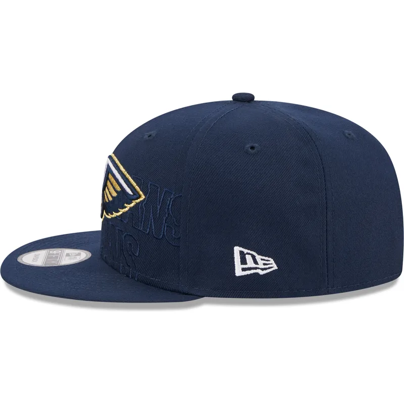 petten-plat-marineblauw-snapback-9fifty-draft-edition-2023-van-new-orleans-pelicans-nba-van-new-era