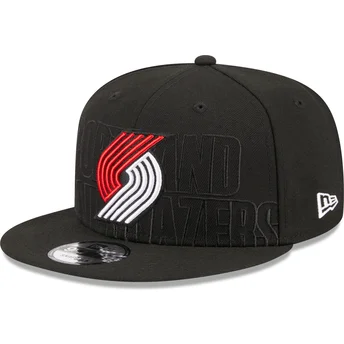 Casquette plate noire snapback 9FIFTY Draft Edition 2023 Portland Trail Blazers NBA New Era