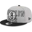 casquette-plate-grise-et-noire-snapback-9fifty-draft-edition-2023-brooklyn-nets-nba-new-era