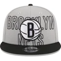 casquette-plate-grise-et-noire-snapback-9fifty-draft-edition-2023-brooklyn-nets-nba-new-era