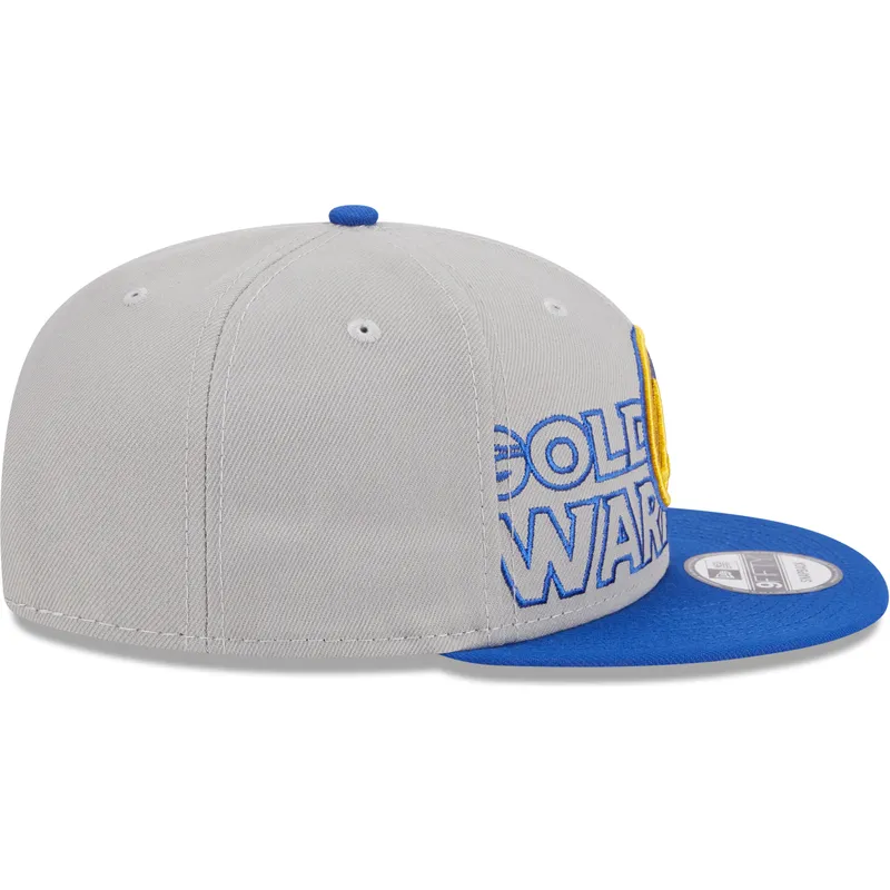 petten-plat-grijs-snapback-9fifty-draft-edition-2023-van-golden-state-warriors-nba-van-new-era