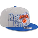 casquette-plate-grise-et-bleue-snapback-9fifty-draft-edition-2023-new-york-knicks-nba-new-era