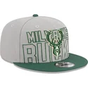 casquette-plate-grise-et-verte-snapback-9fifty-draft-edition-2023-milwaukee-bucks-nba-new-era