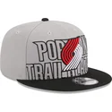 casquette-plate-grise-et-noire-snapback-9fifty-draft-edition-2023-portland-trail-blazers-nba-new-era