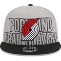 casquette-plate-grise-et-noire-snapback-9fifty-draft-edition-2023-portland-trail-blazers-nba-new-era