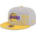 petten-plat-grijs-snapback-9fifty-draft-edition-2023-van-los-angeles-lakers-nba-van-new-era