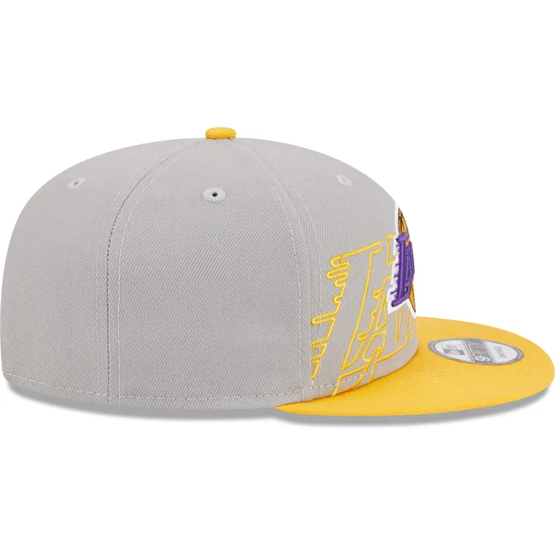 petten-plat-grijs-snapback-9fifty-draft-edition-2023-van-los-angeles-lakers-nba-van-new-era