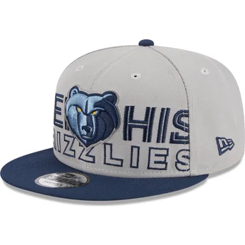 Casquette plate grise et bleue marine snapback 9FIFTY Draft Edition 2023 Memphis Grizzlies NBA New Era