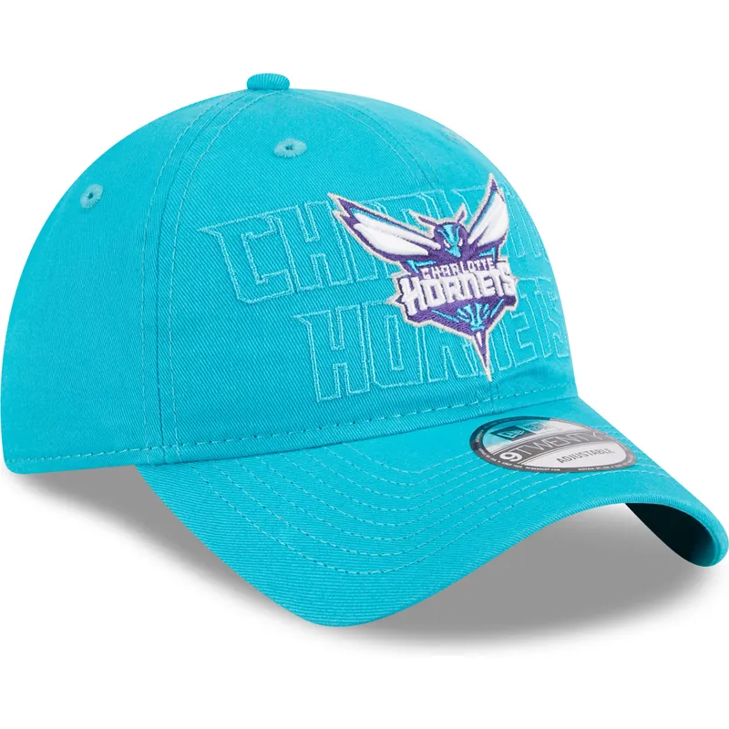 bla-justerbar-kurvet-kasket-9twenty-draft-edition-2023-fra-charlotte-hornets-nba-fra-new-era