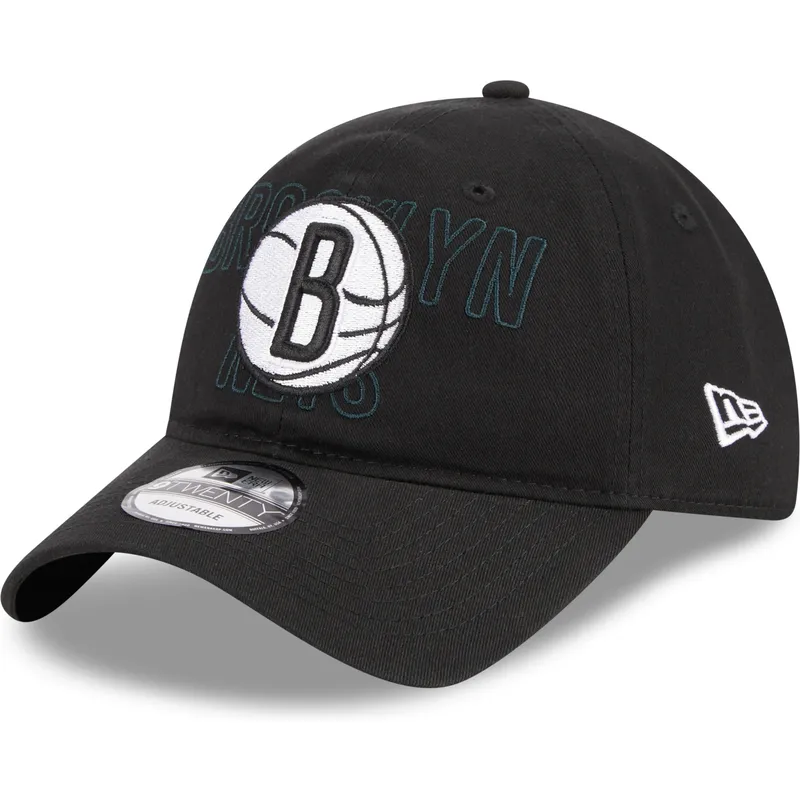 petten-gebogen-zwart-verstelbaar-9twenty-draft-edition-2023-van-brooklyn-nets-nba-van-new-era