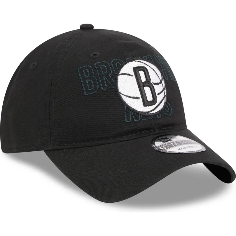 petten-gebogen-zwart-verstelbaar-9twenty-draft-edition-2023-van-brooklyn-nets-nba-van-new-era