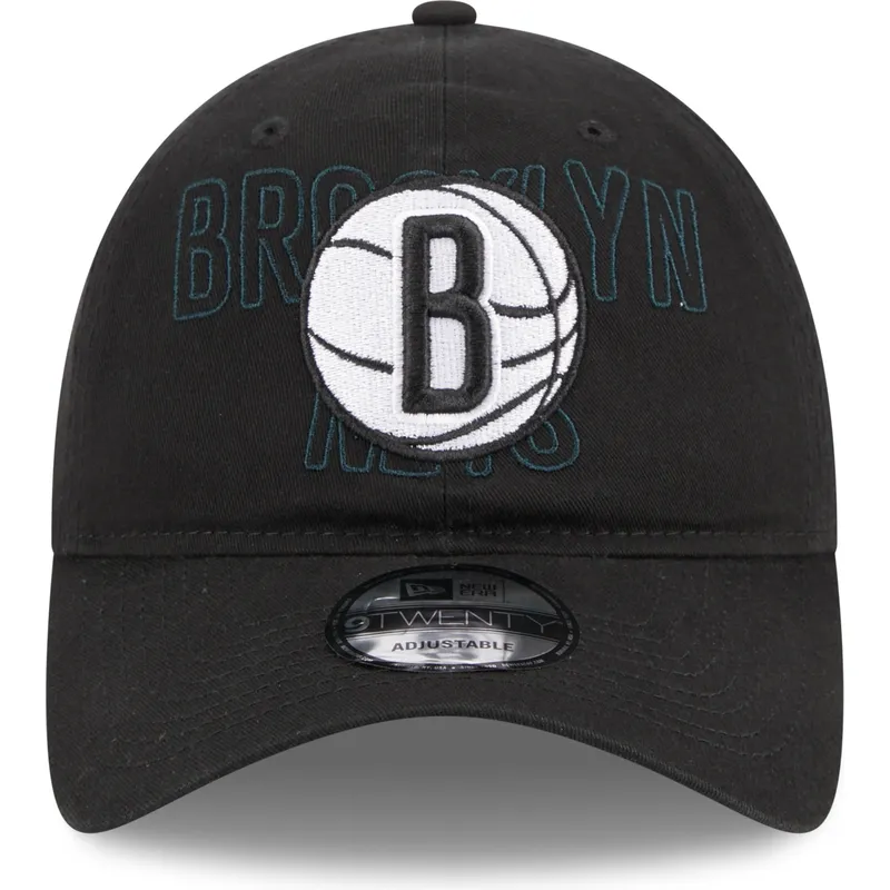 sort-justerbar-kurvet-kasket-9twenty-draft-edition-2023-fra-brooklyn-nets-nba-fra-new-era