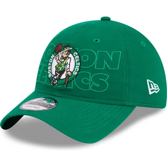 Petten gebogen groen verstelbaar 9TWENTY Draft Edition 2023 van Boston Celtics NBA van New Era