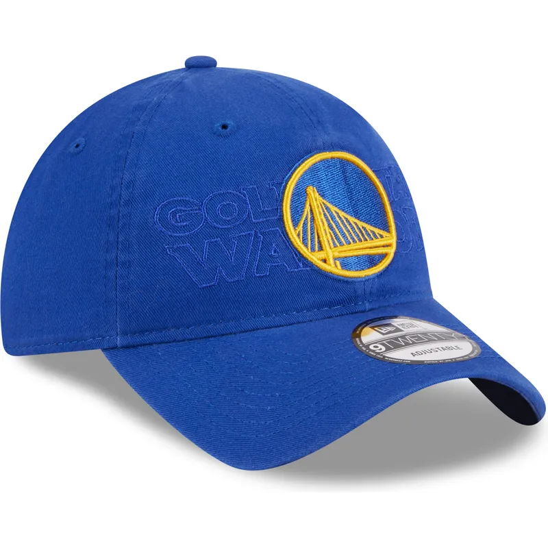 petten-gebogen-blauw-verstelbaar-9twenty-draft-edition-2023-van-golden-state-warriors-nba-van-new-era