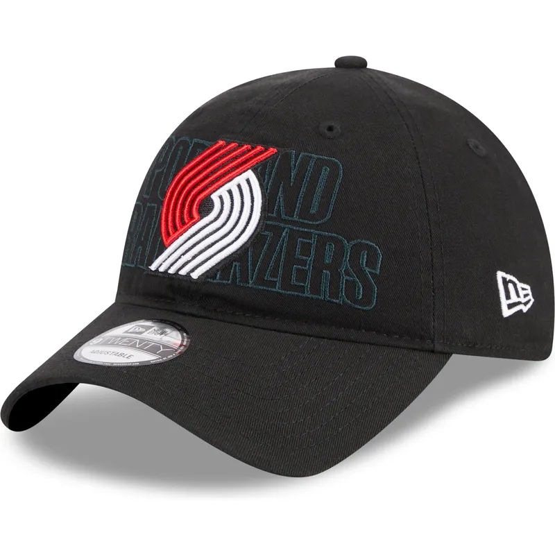 petten-gebogen-zwart-verstelbare-band-9twenty-draft-edition-2023-van-portland-trail-blazers-nba-van-new-era