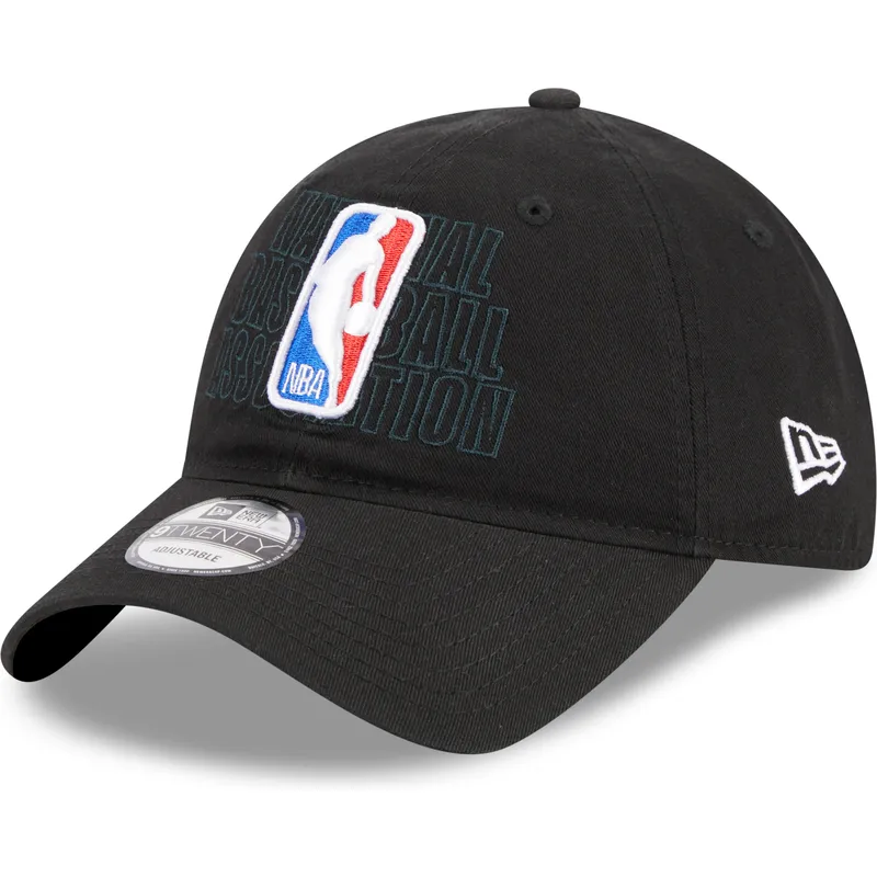 petten-gebogen-zwart-verstelbare-band-9twenty-draft-edition-2023-van-nba-van-new-era