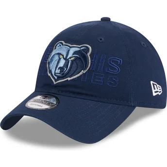 Marineblaue verstellbare gebogene Kappe 9TWENTY Draft Edition 2023 der Memphis Grizzlies NBA von New Era