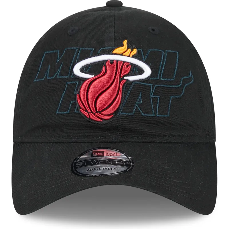 petten-gebogen-zwart-verstelbare-band-9twenty-draft-edition-2023-van-miami-heat-nba-van-new-era