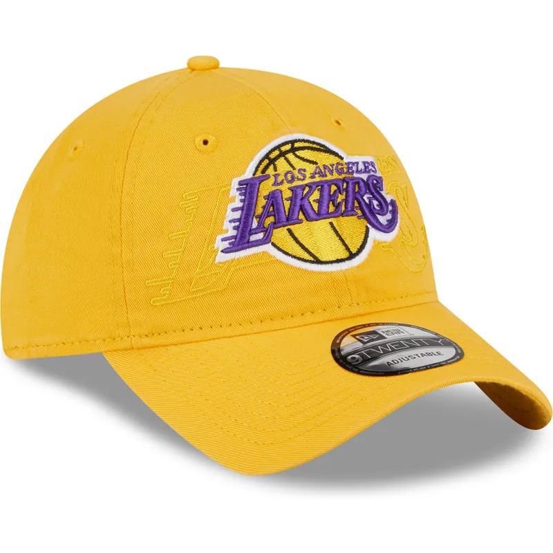 petten-gebogen-geel-verstelbaar-9twenty-draft-edition-2023-van-los-angeles-lakers-nba-van-new-era