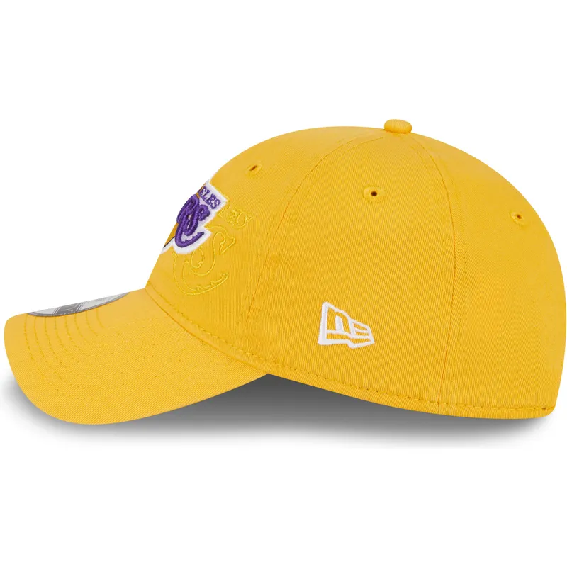 petten-gebogen-geel-verstelbaar-9twenty-draft-edition-2023-van-los-angeles-lakers-nba-van-new-era