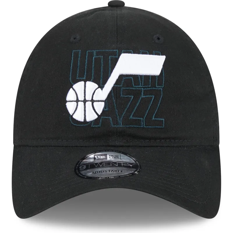 petten-gebogen-zwart-verstelbaar-9twenty-draft-edition-2023-van-utah-jazz-nba-van-new-era