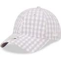 casquette-courbee-violette-claire-ajustable-pour-femme-9twenty-gingham-new-york-yankees-mlb-new-era