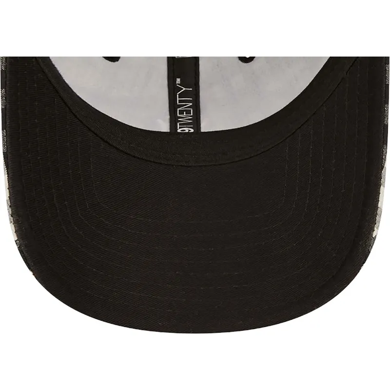 petten-gebogen-zwart-verstelbare-band-9twenty-gingham-van-new-york-yankees-mlb-van-new-era