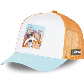 Gorra trucker blanca, naranja y azul Master Roshi DB3 KAM2 Dragon Ball de Capslab