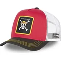 trucker-kasket-rod-hvid-og-sort-straw-hat-pirates-one2-one-piece-fra-capslab