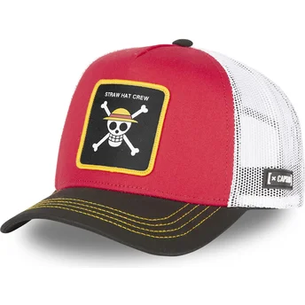 Petten gebogen rood snapback ONE2 Straw Hat Pirates One Piece van Capslab