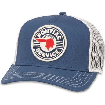 Casquette trucker bleue et blanche snapback Pontiac Authorized Service Valin American Needle