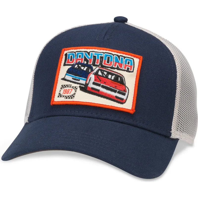 casquette-trucker-bleue-marine-et-blanche-snapback-daytona-international-speedway-valin-american-needle