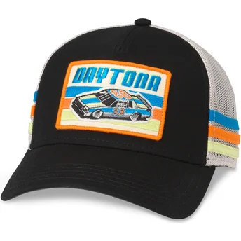 Petten gebogen zwart snapback International Speedway Tri Color van American Needle