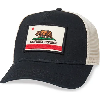 Trucker kasket sort og hvid snapback California Bear...