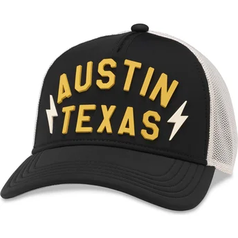 Casquette trucker noire et blanche snapback Austin Texas Riptide Valin American Needle