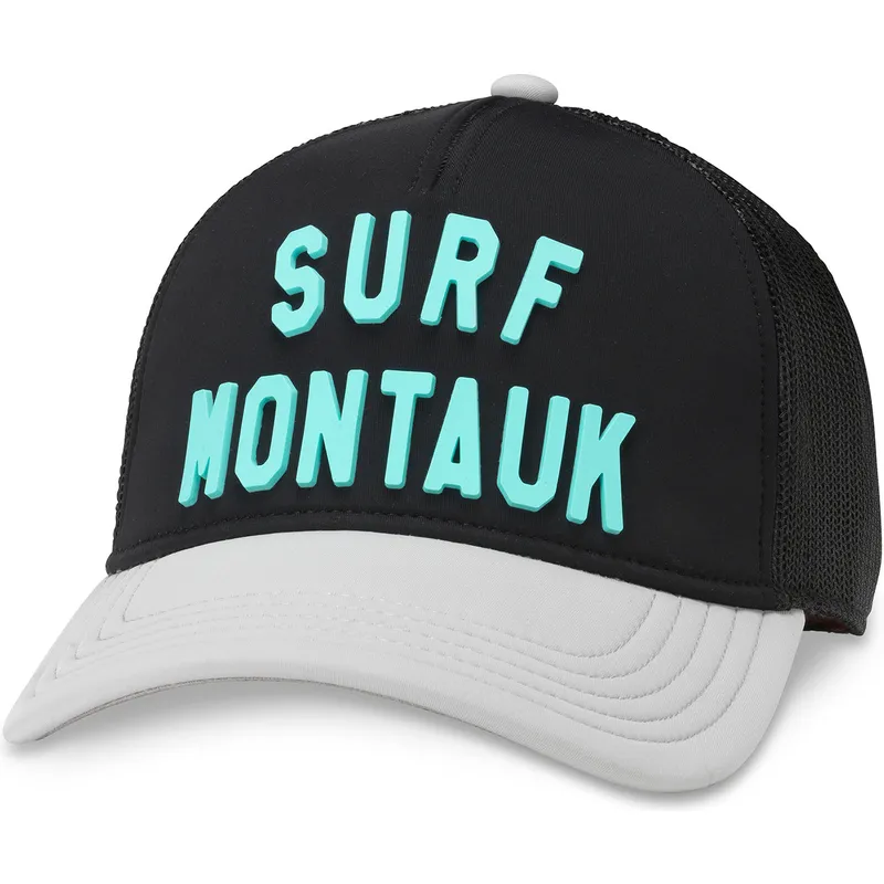 casquette-trucker-noire-et-grise-snapback-surf-montauk-riptide-valin-american-needle